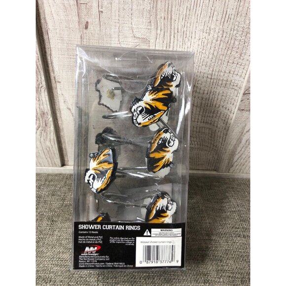 Northwest College Missouri Tigers Shower Curtain Hooks Rings 12 pc - Picture 2 of 2
